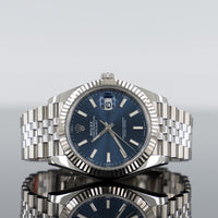 Rolex Datejust 41mm Steel Jubilee Fluted Blue Index Dial 126334 1