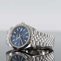 Rolex Datejust 41mm Steel Jubilee Fluted Blue Index Dial 126334 2