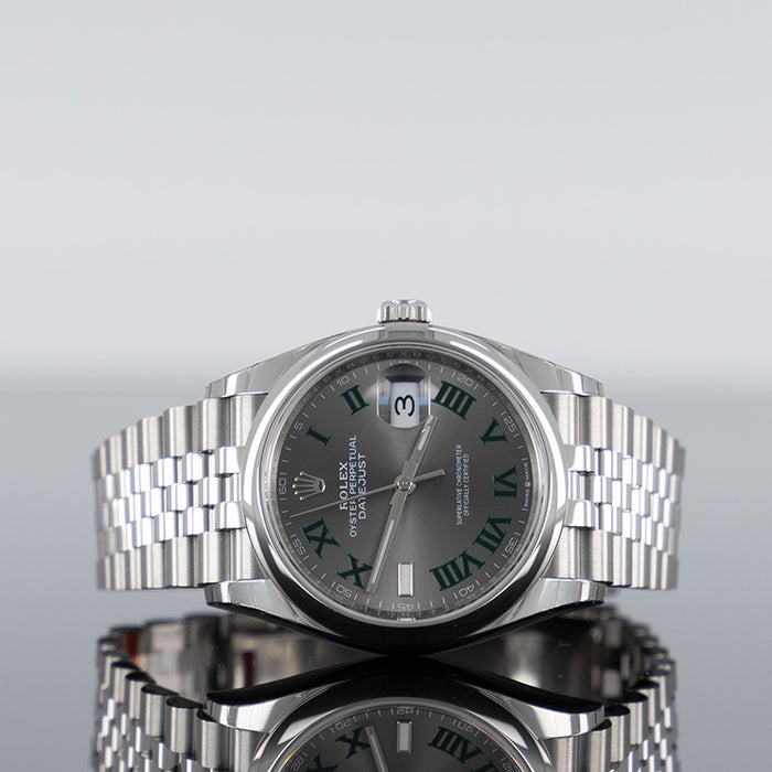 Rolex Datejust 36mm Steel Jubilee Smooth Wimbledon Dial 126200