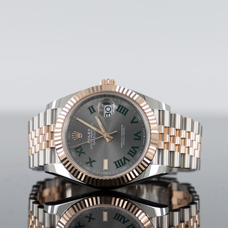 Rolex Datejust 41mm Steel and Rose Wimbledon Dial 126331
