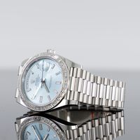 Rolex Day-Date 40mm Platinum Ice Blue Baguette Dial 228396TBR 2