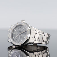Audemars Piguet Royal Oak 37mm Steel Diamond Bezel Grey Dial 15551ST.ZZ.1356ST.06 2