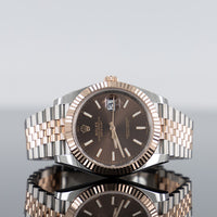 Rolex Datejust 41mm Steel and Rose Gold Fluted Chocolate Index Dial 126331 1