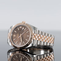 Rolex Datejust 41mm Steel and Rose Gold Fluted Chocolate Index Dial 126331 2