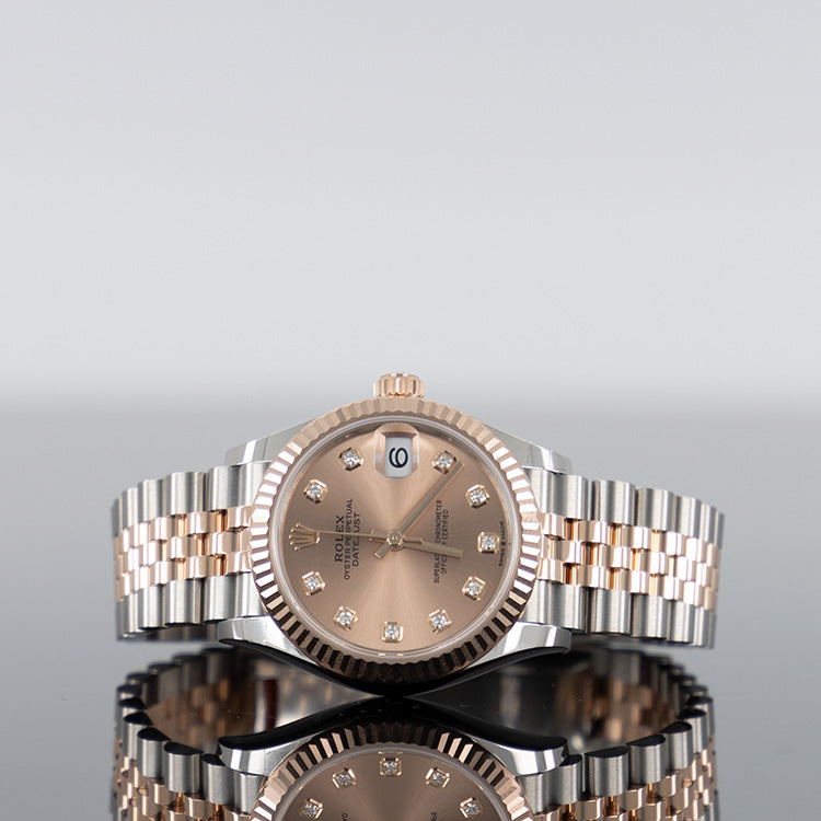 Rolex Datejust 31mm Steel and Gold Rose Diamond Dial 278271