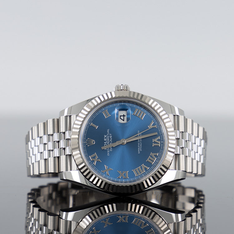 Rolex Datejust 41mm Steel Jubilee Blue Roman Dial 126334