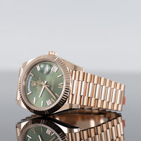 Rolex Day-Date 40mm Rose Gold Olive Roman Dial 228235 2