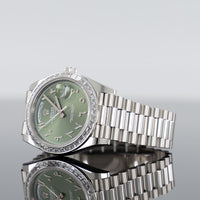 Rolex Day-Date 40mm Platinum Arabic Green Dial 228396TBR 2