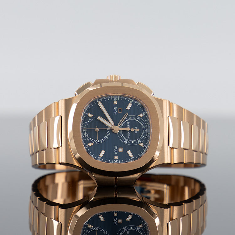 Patek Philippe 5990/1R-001 Nautilus 40.5mm Rose Gold Blue Dial