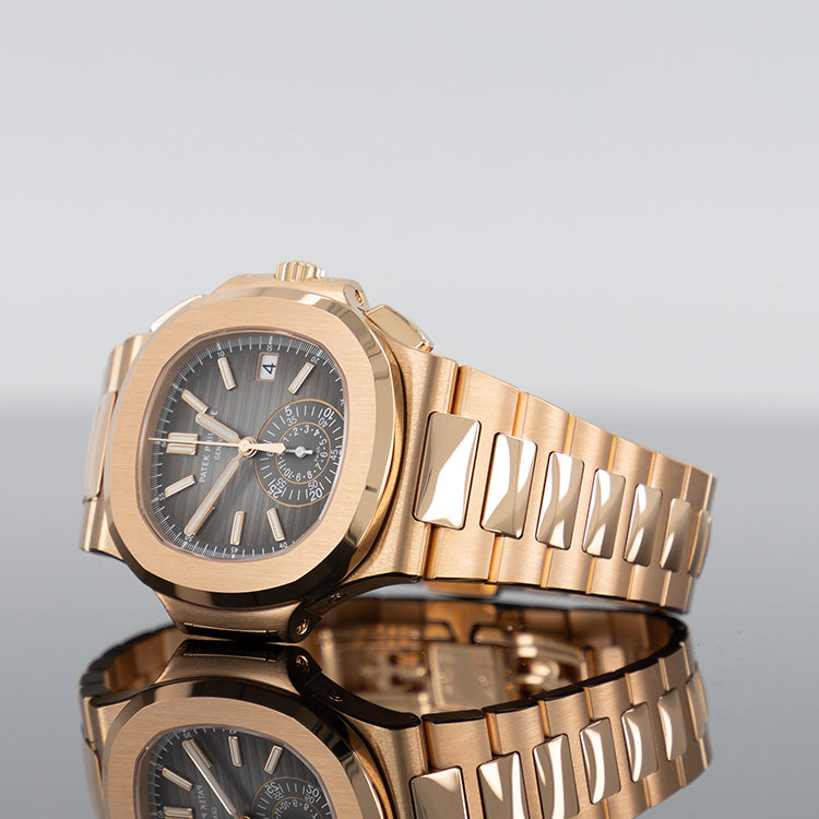 Patek Philippe 5980/1R-001 Nautilus 40.5mm Rose Gold Black Dial