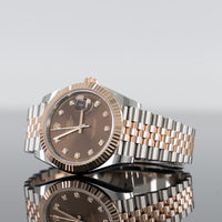 Rolex Datejust 41mm Steel and Rose Gold Fluted Chocolate Diamond Dial 126331 2