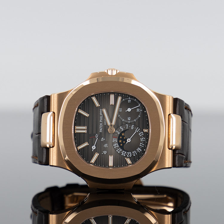 Patek Philippe 5712R-001 Nautilus Moon Phase Rose Gold With Brown Leather Brown Dial