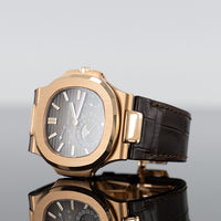 Patek Philippe 5712R-001 Nautilus Moon Phase Rose Gold With Brown Leather Brown Dial 2