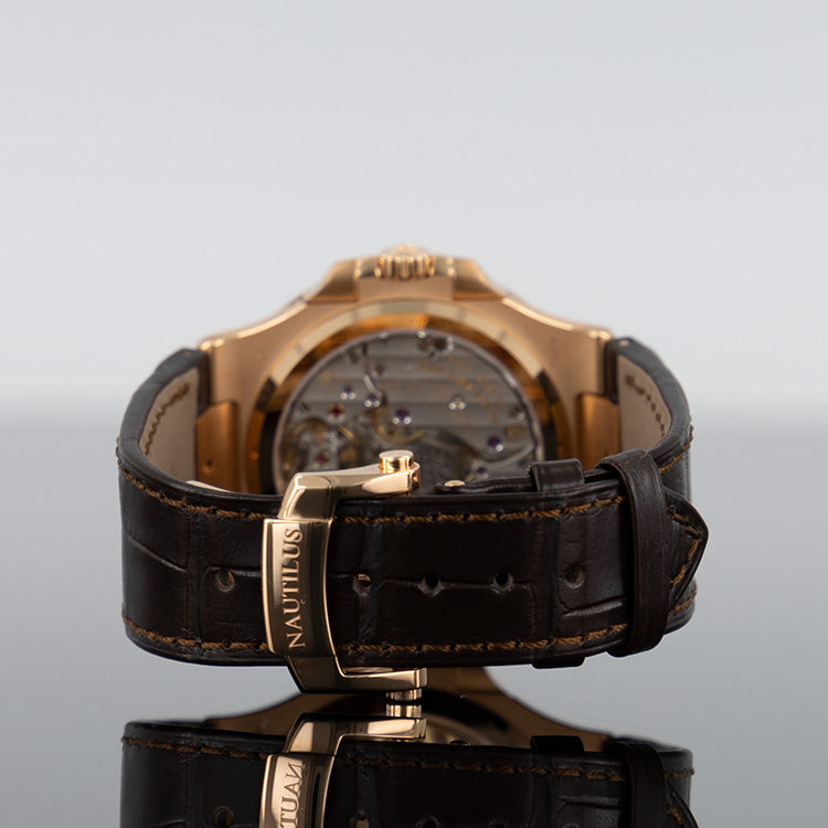 5712 R Patek Philippe 5712R-001 Nautilus Moon Phase Rose Gold With Brown ...