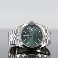 Rolex Datejust 41mm Steel Jubilee Smooth Green Index Dial 126300 1