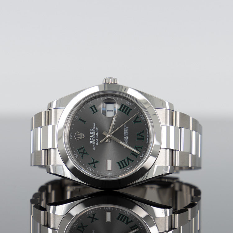 Rolex Datejust 41mm Oystersteel Smooth Wimbledon Dial 126300