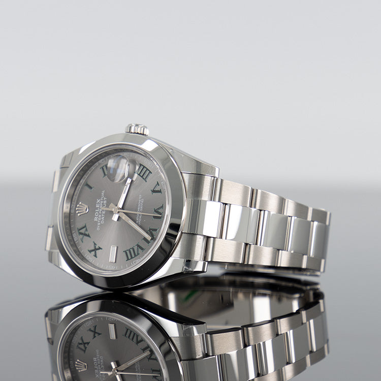 Rolex Datejust 41mm Oystersteel Smooth Wimbledon Dial 126300