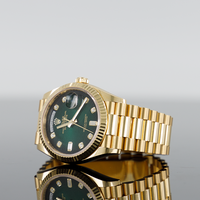 Rolex Day-Date 36mm Yellow Gold Ombre Fluted Diamond Dial Fluted Bezel 128238 2
