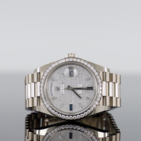 Rolex Day-Date 40mm White Gold Pave Dial Diamond Bezel 228349 1