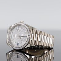 Rolex Day-Date 40mm White Gold Pave Dial Diamond Bezel 228349 2