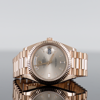 Rolex Day-Date 40mm Rose Gold Sundust baguette Dial 228235 1