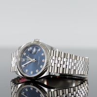 Rolex Datejust 36mm Steel blue Diamond Fluted Bezel Jubilee 126234 2