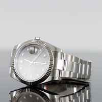 Rolex Datejust 41mm oystersteel Grey Diamond fluted Dial 126334 2