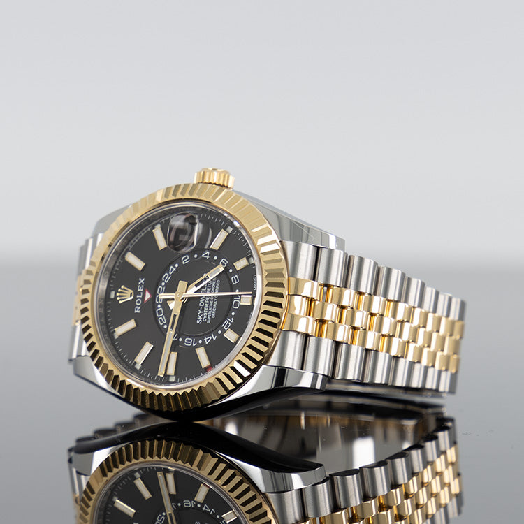 Rolex Sky-Dweller 42mm Steel and Yellow Gold Black Dial Jubilee 326933