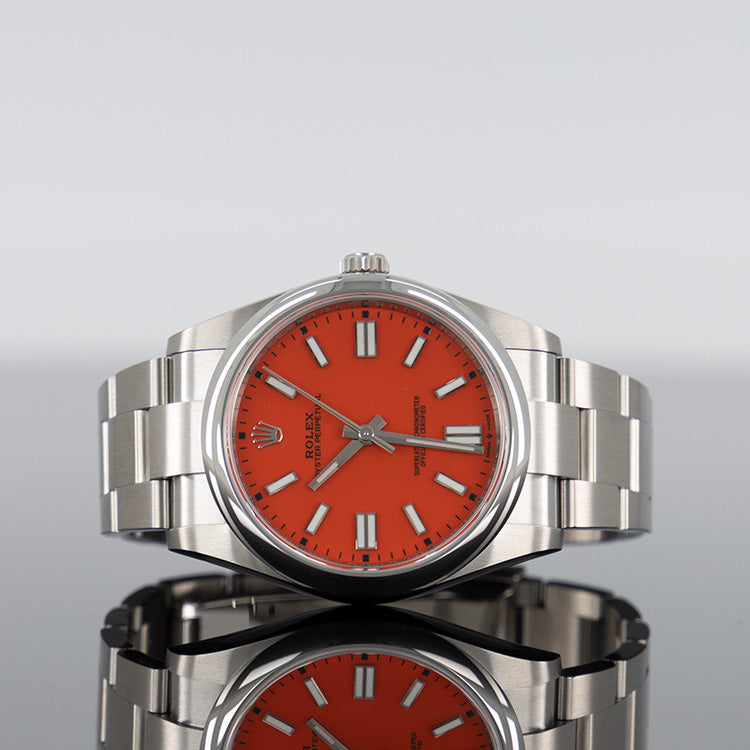 Rolex Oyster Perpetual 41mm Steel Red Dial 124300