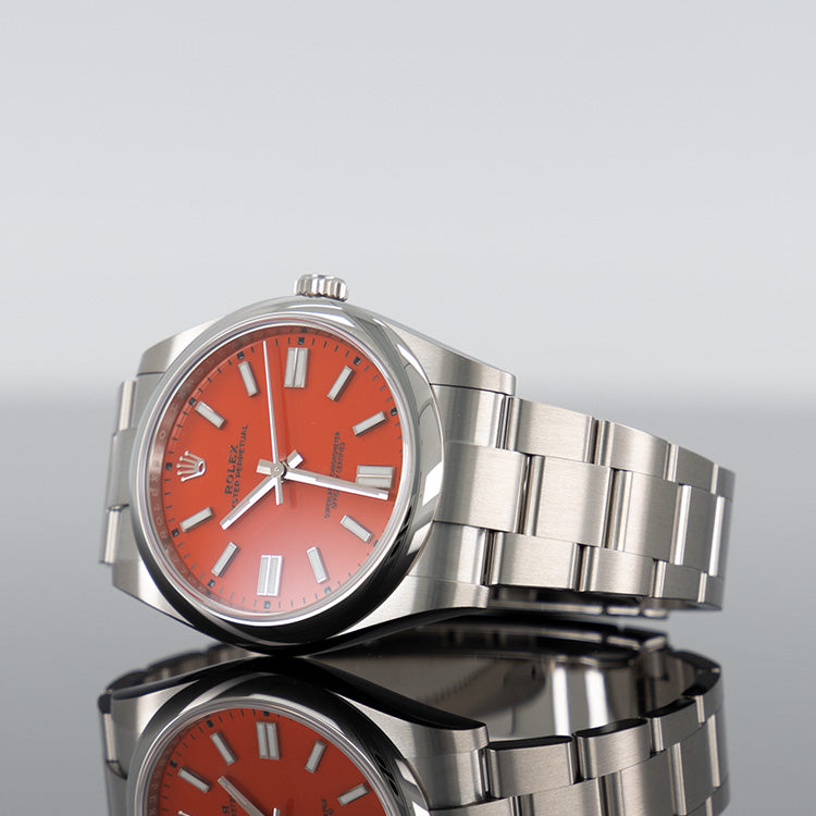 Rolex Oyster Perpetual 41mm Steel Red Dial 124300