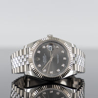 Rolex Datejust 41mm Steel Jubilee Gray Diamond Dial 126334 1