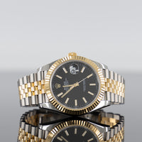 Rolex Datejust 41mm Steel and Yellow Gold Fluted Bezel Black Dial Jubilee Bracelet 126333-0014 1