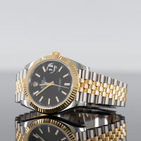 Rolex Datejust 41mm Steel and Yellow Gold Fluted Bezel Black Dial Jubilee Bracelet 126333-0014 2