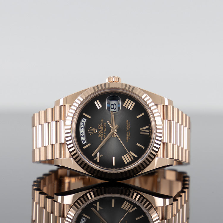 Rolex Day-Date 40mm Rose Gold Slate Ombre Dial 228235