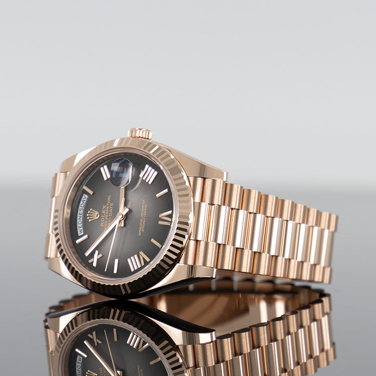 Rolex Day-Date 40mm Rose Gold Slate Ombre Dial 228235