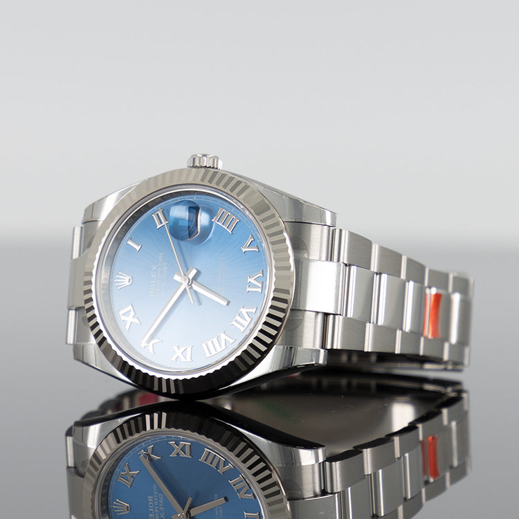 Rolex Datejust 41mm Oystersteel Roman Blue Dial 126334