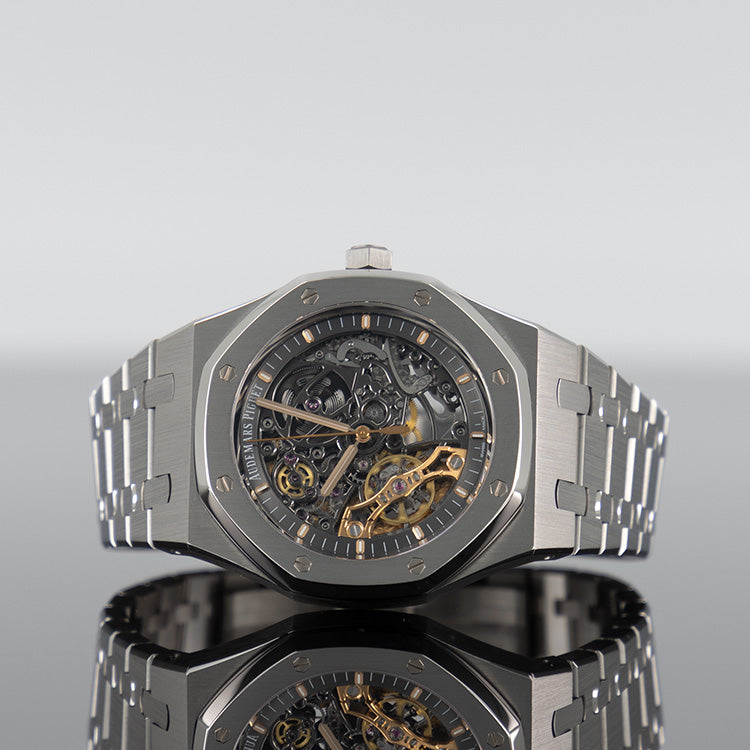 Audemars Piguet Royal Oak 41 mm Double Balance Wheel Openwork Stainless Steel Skeleton Dial 15407ST.OO.1220ST.01