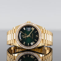 Rolex Day-Date 40mm Yellow Gold Ombre Green Dial 228348RBR 1