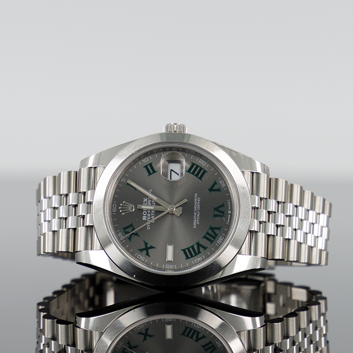 Rolex Datejust 41mm “Wimbledon Dial” Jubilee Bracelet Smooth Bezel 126300