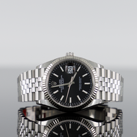 Rolex Datejust 36mm Steel Black Index Dial Fluted Bezel Jubilee 126234 1