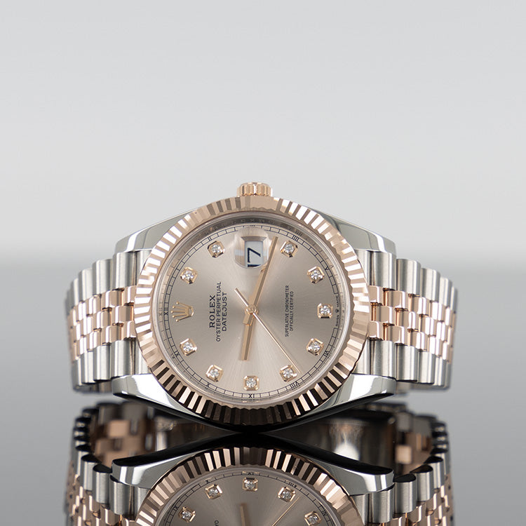 Rolex Datejust 41mm Steel and Gold Sundust Diamond Dial 126331