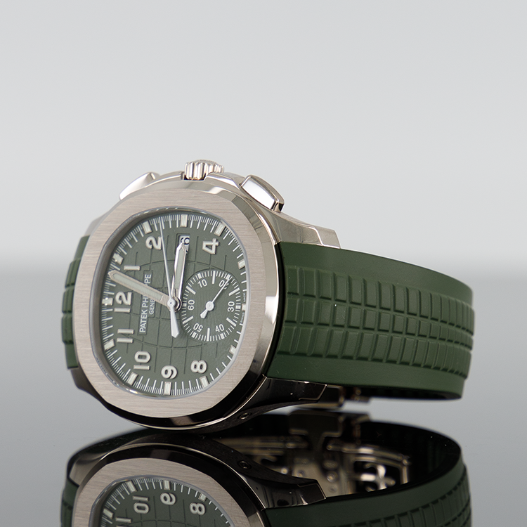 Patek Philippe 5968G-010 Aquaenaut White Gold 42.2mm Green Dial