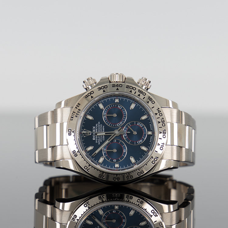 Rolex Daytona 40mm White Gold Blue Dial 116509