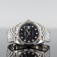 Rolex Datejust 41mm Steel Jubilee Black Diamond Dial 126334 1