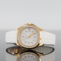 Patek Philippe 5268/200R-001 Aquanaut 38.8mm Rose Gold Diamond Bezel White Dial 1