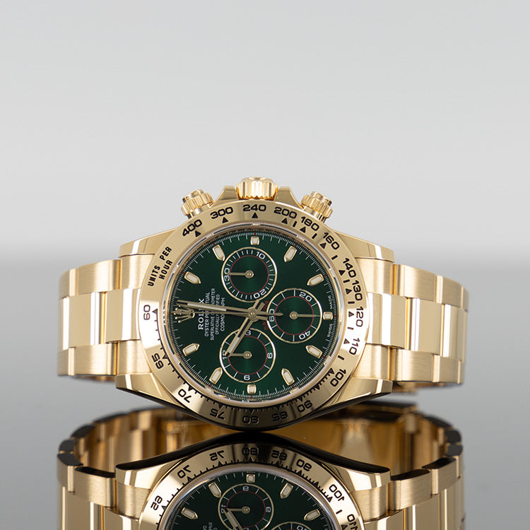 Rolex Daytona 40mm Yellow Gold Green Dial 116508