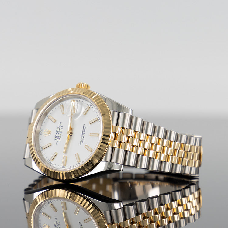 Rolex Datejust 41mm Steel and Yellow Gold White Index Dial 126333