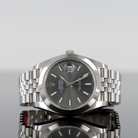 Rolex Datejust 41mm Steel Grey Dial Smooth Bezel Jubilee 126300 1