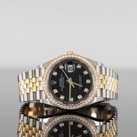 Rolex Datejust 36mm Steel and Yellow Gold Black Diamond Dial 126283RBR 1