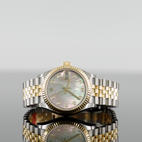 Rolex Datejust 31mm Steel and Yellow Gold Black MOP Dial Fluted Bezel Jubilee 278273 1